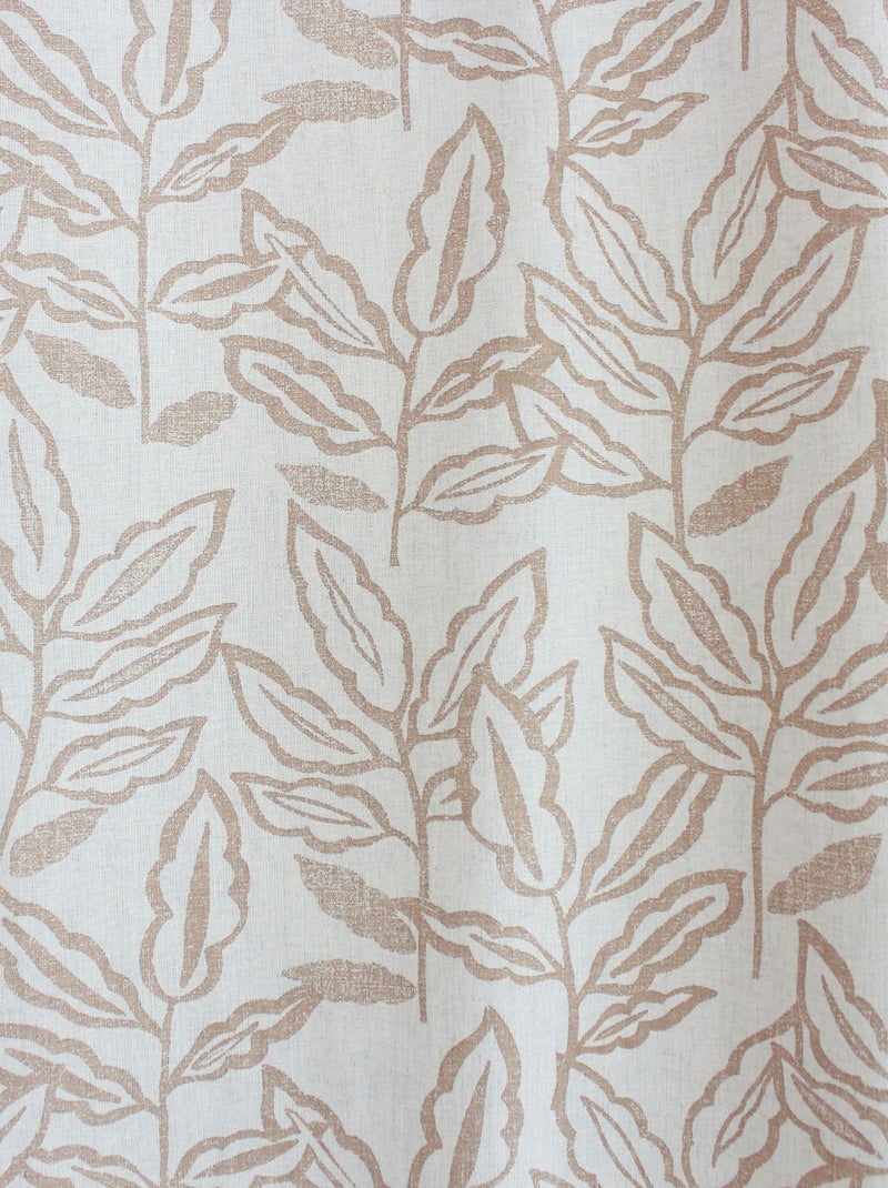 Rideau à oeillets en coton recyclé Chambray Beige - Kiabi