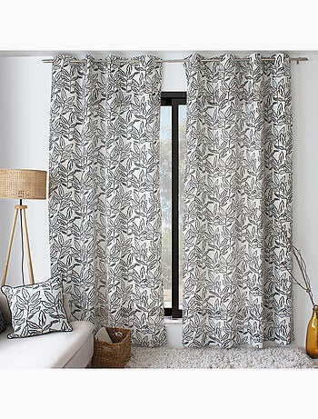 Rideau à oeillets en coton recyclé Chambray