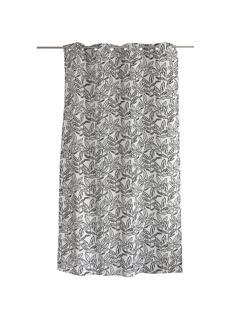 Rideau à oeillets en coton recyclé Chambray Blanc - Kiabi