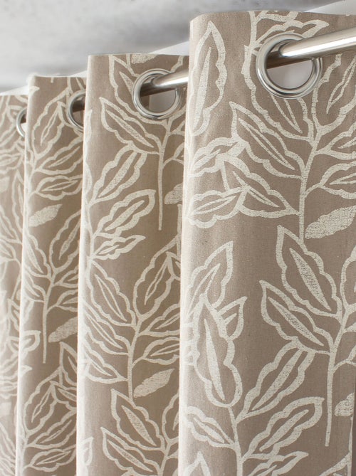 Rideau à oeillets en coton recyclé Chambray - Kiabi