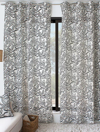 Rideau à oeillets en coton recyclé Chambray