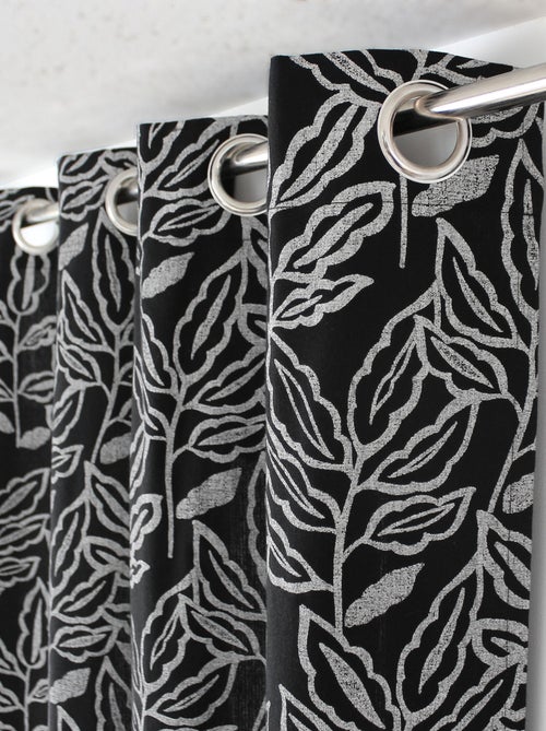 Rideau à oeillets en coton recyclé Chambray - Kiabi