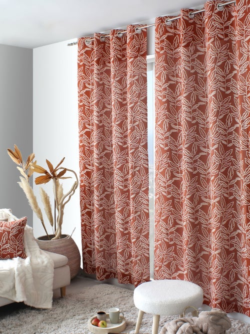 Rideau à oeillets en coton recyclé Chambray - Kiabi