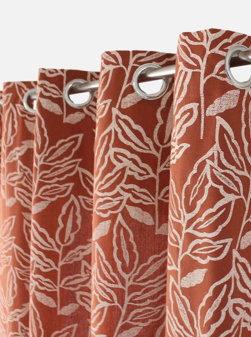 Rideau à oeillets en coton recyclé Chambray - Kiabi