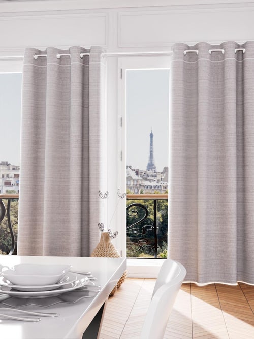 Rideau à oeillets en coton recyclé PIERRE, par Soleil d'Ocre - Kiabi