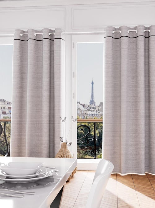 Rideau à oeillets en coton recyclé PIERRE, par Soleil d'Ocre - Kiabi