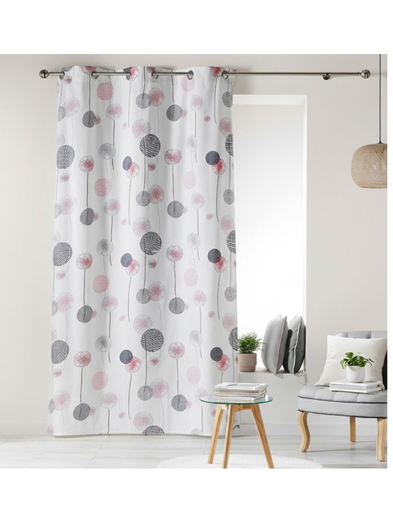 Rideau à oeillets en coton Tina Rose - Kiabi