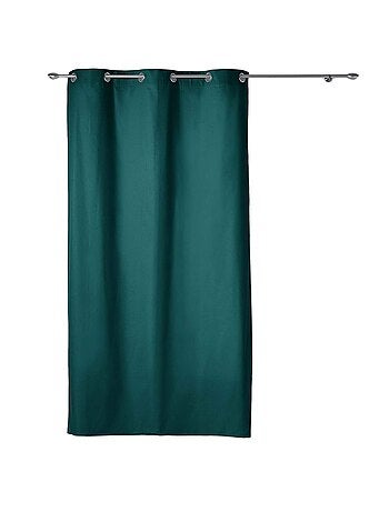 Rideau a oeillets en coton uni Emeraude