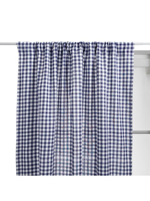 Rideau à oeillets en coton vichy - Kiabi