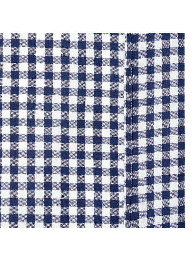 Rideau à oeillets en coton vichy Bleu - Kiabi