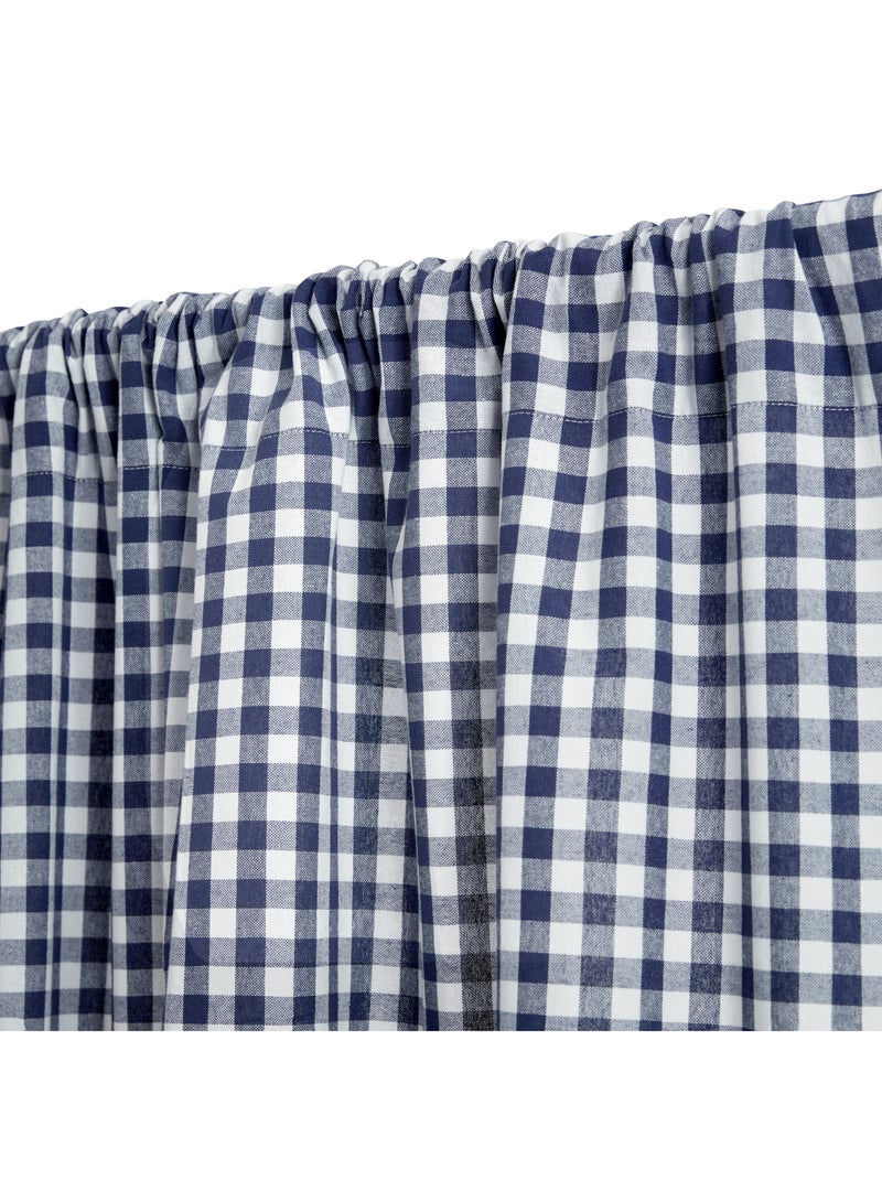 Rideau à oeillets en coton vichy Bleu - Kiabi