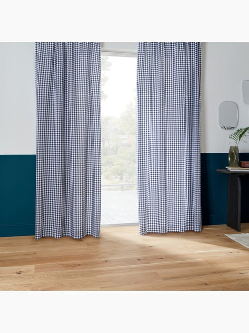 Rideau à oeillets en coton vichy - Kiabi