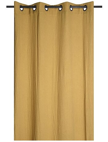 Rideau a oeillets en gaze de coton 140 x 260 cm Pop color bleu marine