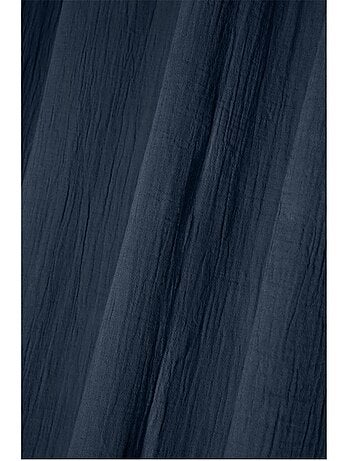 Rideau a oeillets en gaze de coton 140 x 260 cm Pop color bleu marine