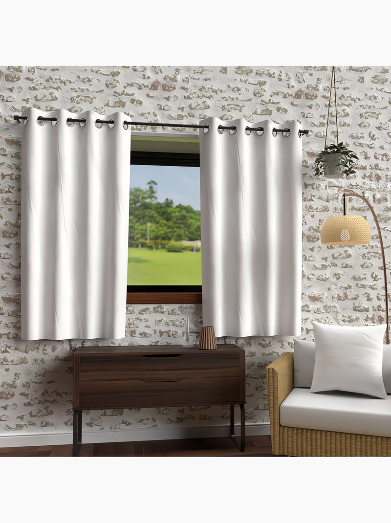 Rideau à oeillets en microfibre lavée BOHEME, par Soleil d'Ocre Blanc - Kiabi