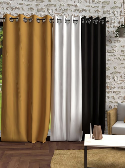 Rideau à oeillets en microfibre lavée BOHEME, par Soleil d'Ocre - Kiabi