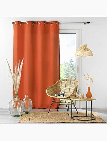 Rideau à œillets en microfibre unie