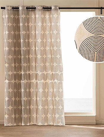 Rideau à œillets en polycoton avec motif métallisé