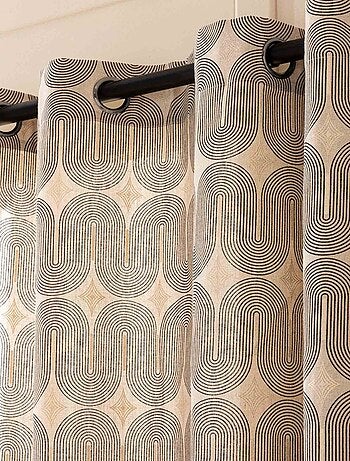 Rideau à œillets en polycoton avec motif métallisé