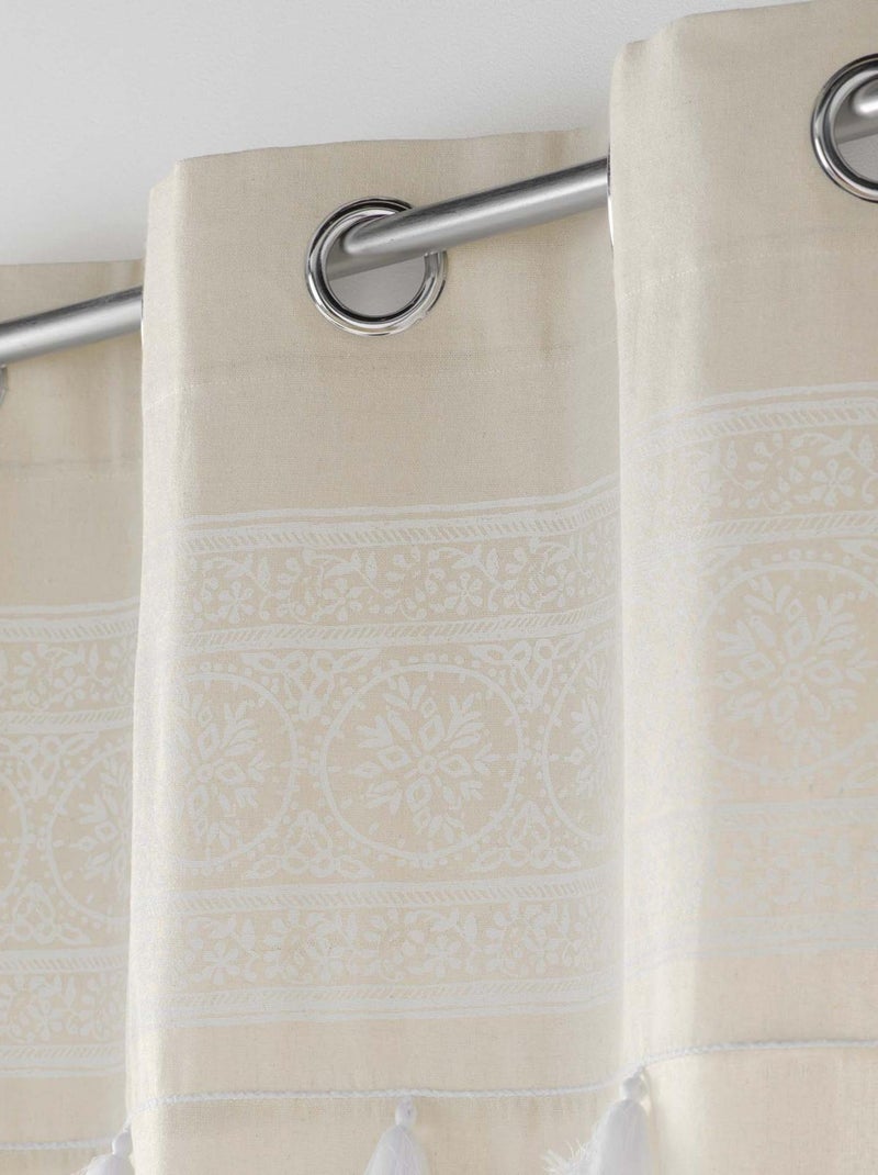 Rideau à oeillets en polycoton uni Blanc - Kiabi