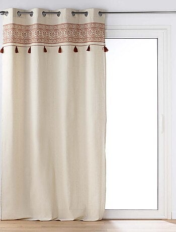 Rideau à oeillets en polycoton uni