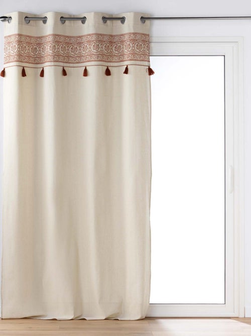 Rideau à oeillets en polycoton uni - Kiabi