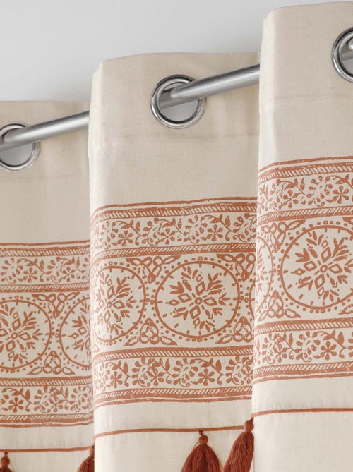 Rideau à oeillets en polycoton uni - Kiabi