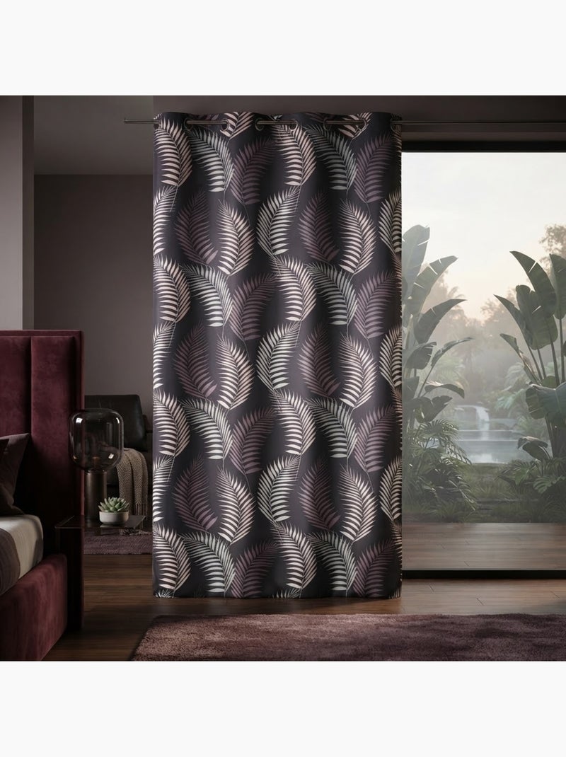 Rideau a oeillets en polyester goyave Marron - Kiabi