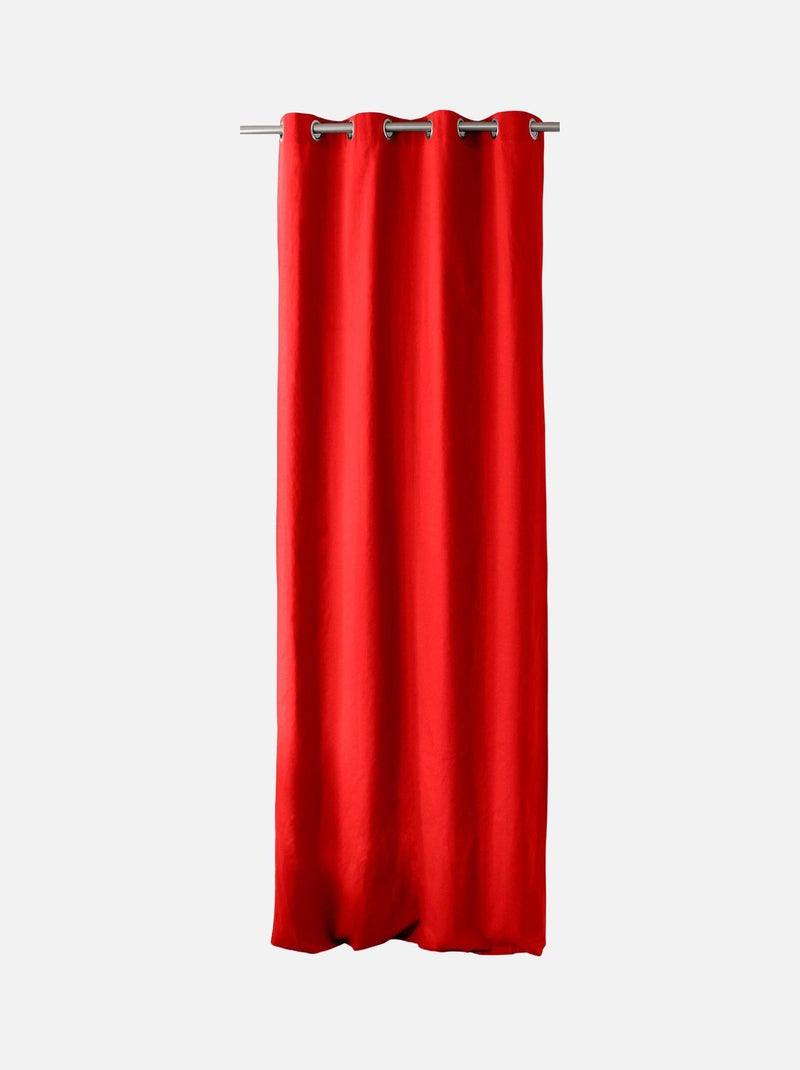 Rideau à œillets en pur coton Rouge - Kiabi