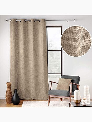 Rideau à œillets en velours chenille