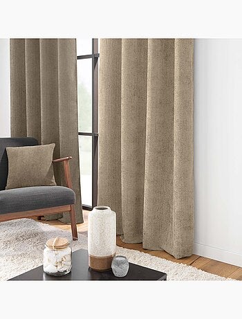 Rideau à œillets en velours chenille