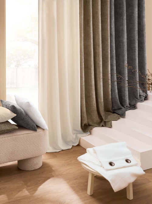 Rideau à œillets en velours chenille - Kiabi Rideau à œillets en velours chenille - Kiabi