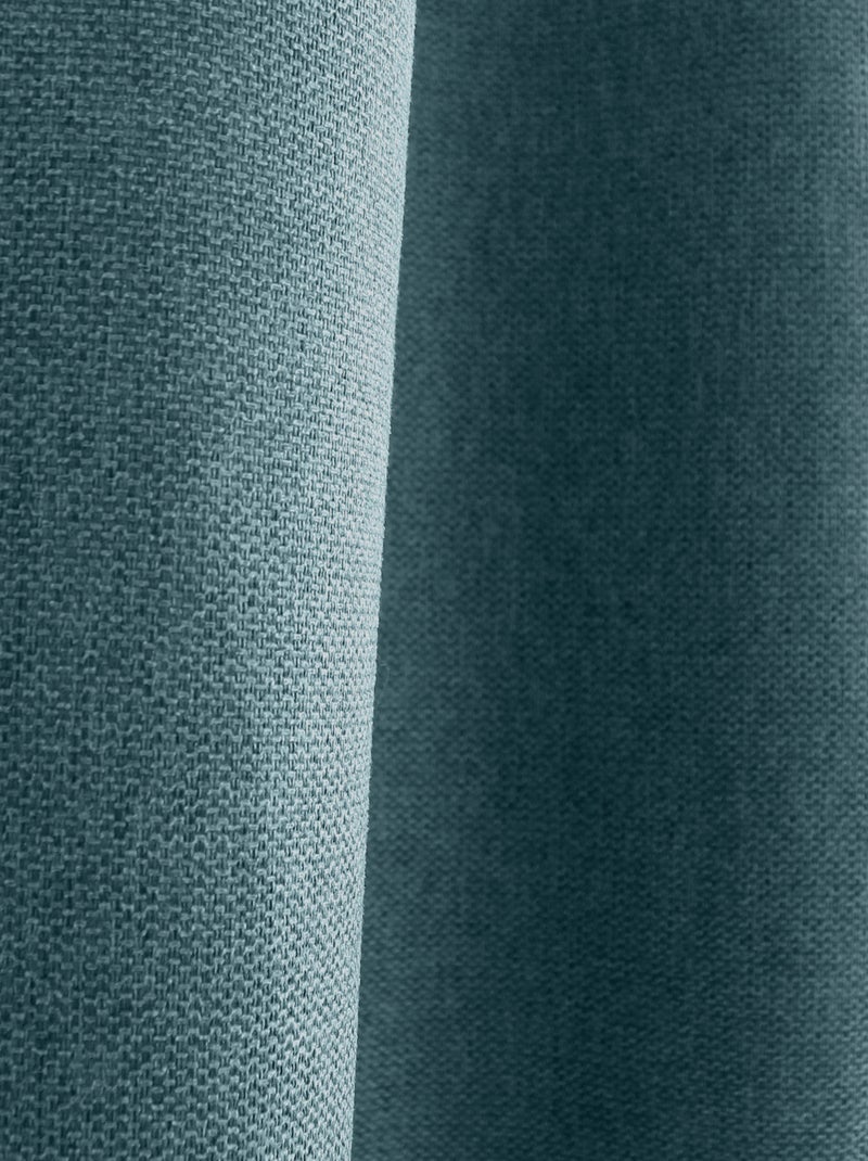 Rideau à oeillets en velours chenillé Bleu canard - Kiabi