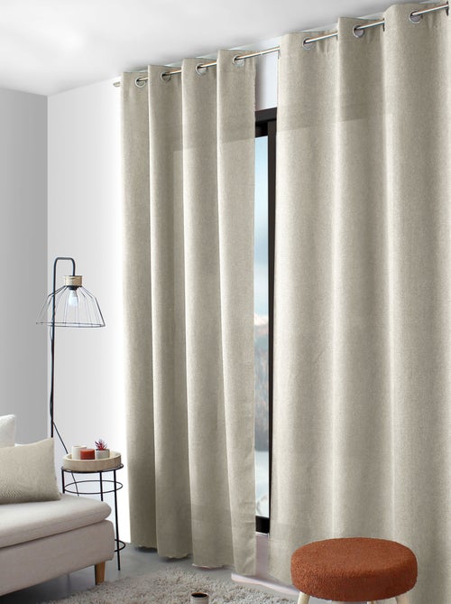 Rideau à oeillets en velours chenillé - Kiabi