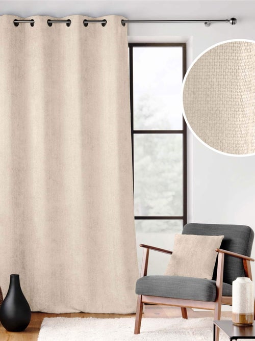 Rideau à œillets en velours chenille - Kiabi Rideau à œillets en velours chenille - Kiabi
