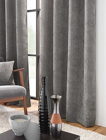 Rideau à œillets en velours chenille