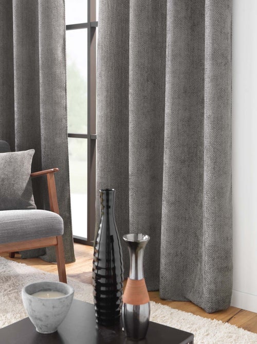 Rideau à œillets en velours chenille - Kiabi Rideau à œillets en velours chenille - Kiabi