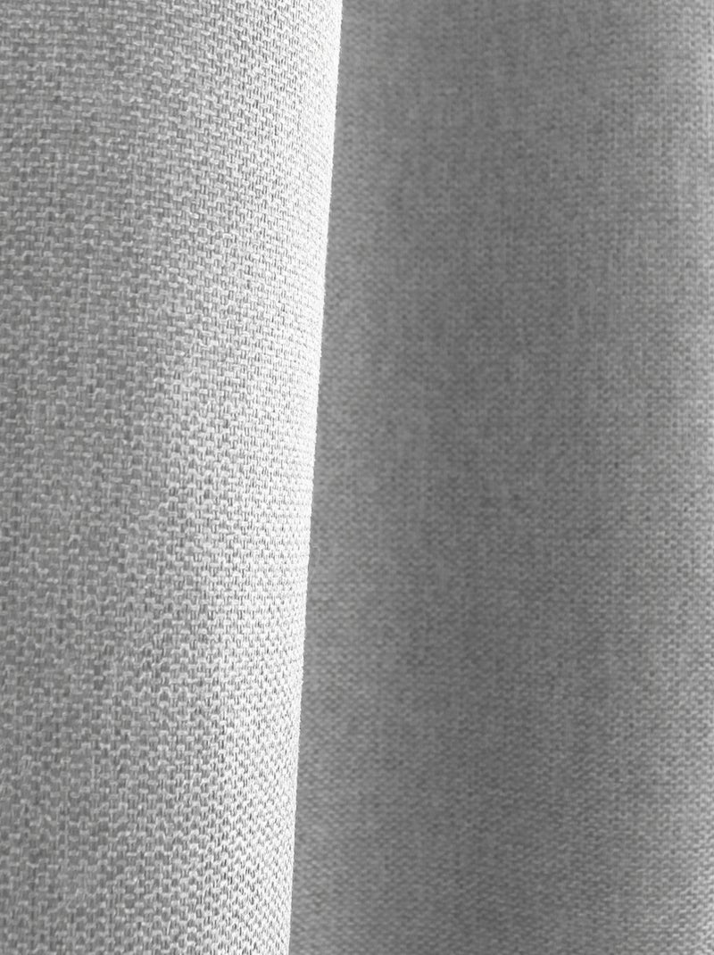 Rideau à oeillets en velours chenillé Gris clair - Kiabi