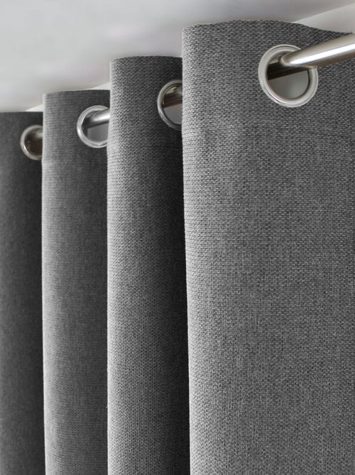 Rideau à oeillets en velours chenillé - Kiabi