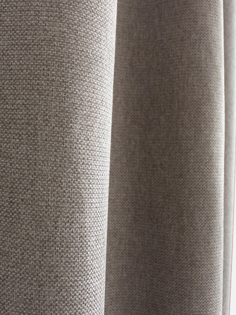 Rideau à oeillets en velours chenillé Taupe - Kiabi