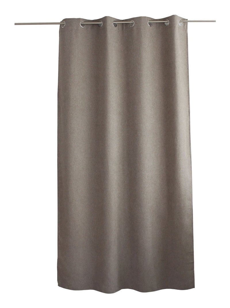 Rideau à oeillets en velours chenillé Taupe - Kiabi