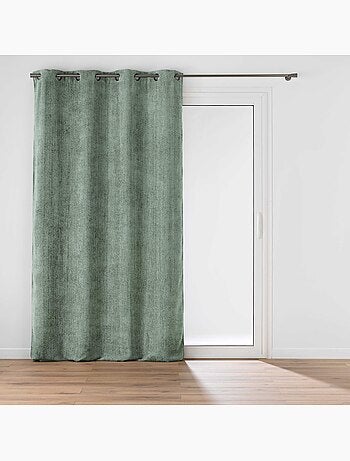 Rideau à œillets en velours chenille