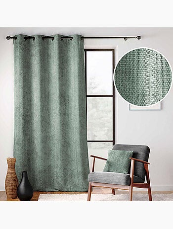 Rideau à œillets en velours chenille