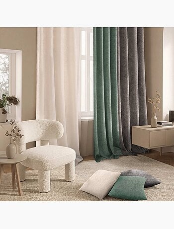 Rideau à œillets en velours chenille