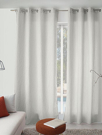 Rideau à oeillets feuillage aspect gaufré