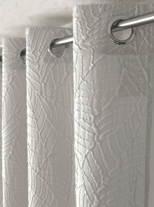 Rideau à oeillets feuillage aspect gaufré - Kiabi