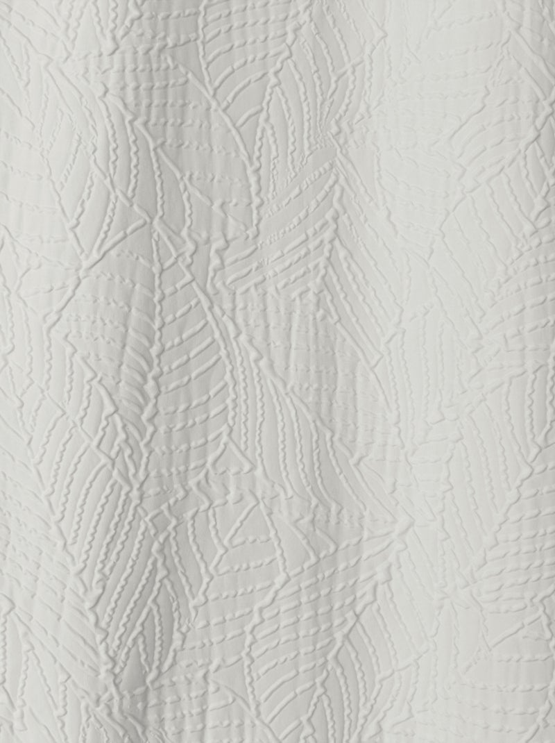 Rideau à oeillets feuillage aspect gaufré Ecru - Kiabi