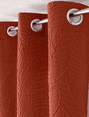 Rideau à oeillets feuillage aspect gaufré