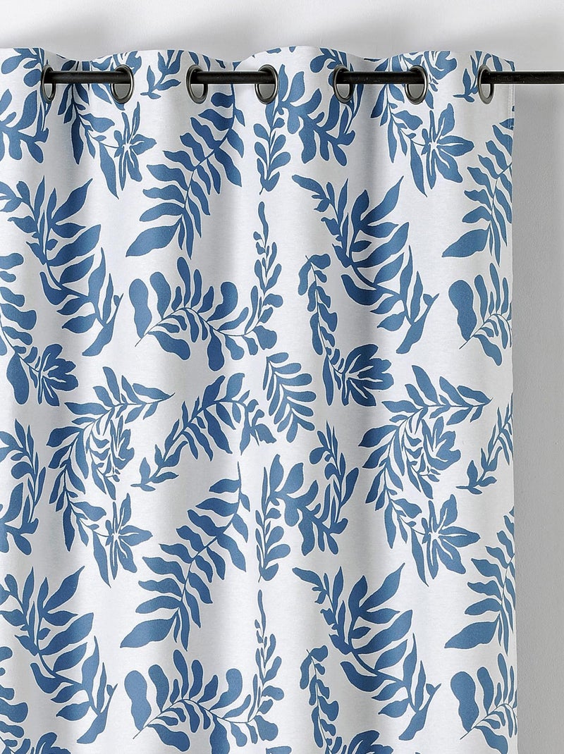 Rideau à Oeillets Feuillage Style Henri Matisse Bleu - Kiabi