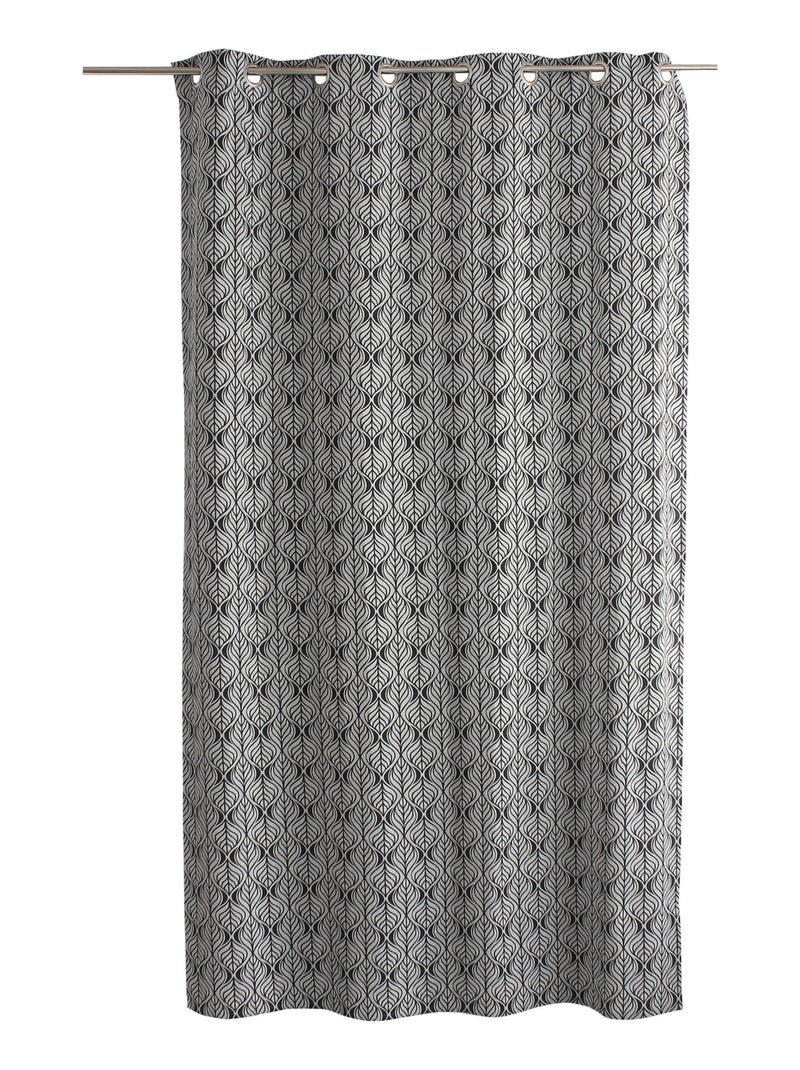 Rideau à oeillets feuille de palmier Gris clair - Kiabi